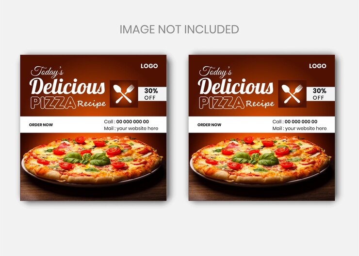 Publicado en las redes sociales de alimentos o Banner Post