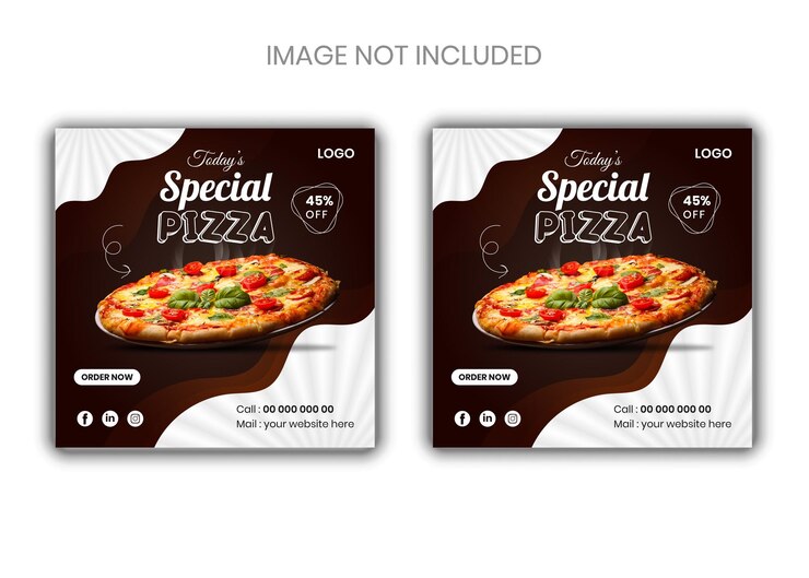 Publicado en las redes sociales de alimentos o Banner Post