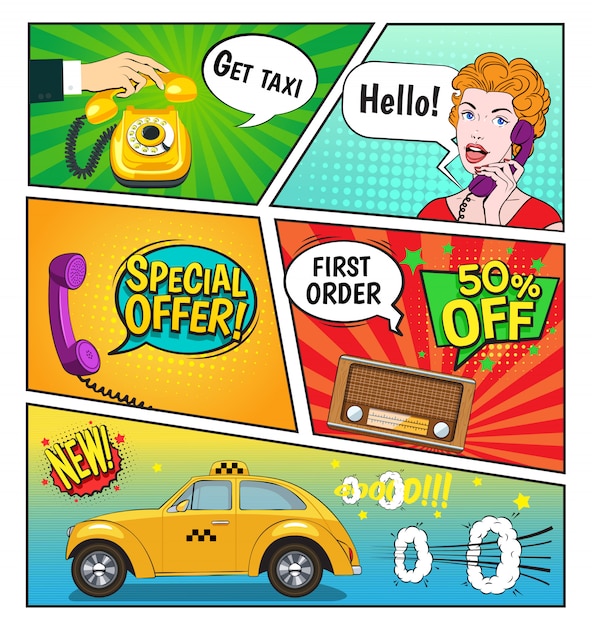 Publicidad de la página del cómic Taxi