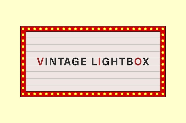 Publicidad retro en 3d con caja de luz retro en el fondo para el diseño de banner