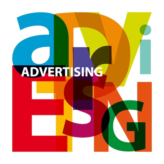 Publicidad vectorial Texto roto