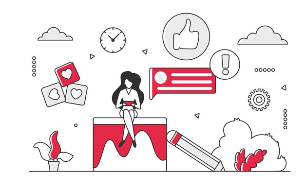 Publicidad web y marketing digital Campaña de promoción en redes sociales de Internet ilustración monocolor vectorial