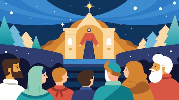 El público es transportado en el tiempo mientras son testigos de la narración de la milagrosa Navidad