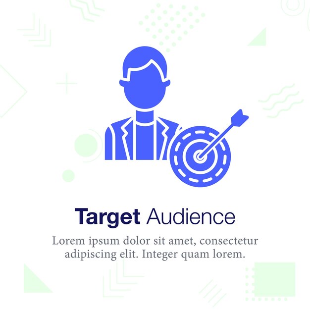 Público objetivo, objetivo, icono de ilustración de vector de flecha