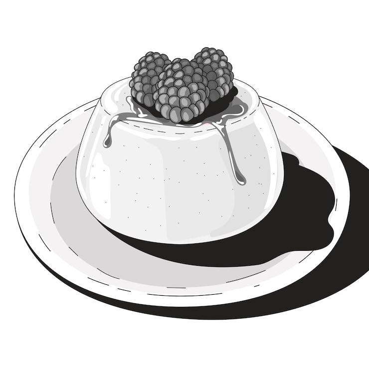 Vector pudín de leche natillas con glaseado de caramelo una ilustración plana en el estilo de dibujos animados