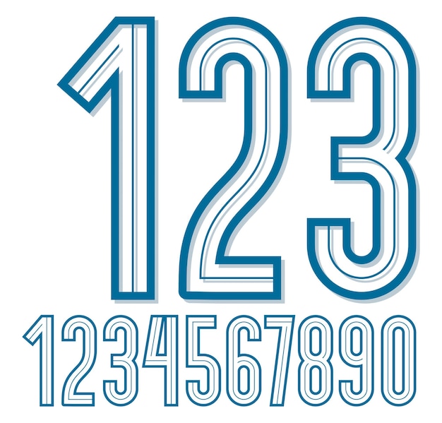 Se puede utilizar un conjunto de números vectoriales retro altos para la creación de logotipos.