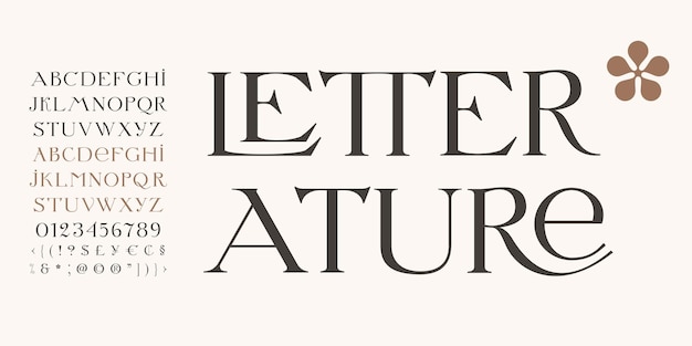 Se puede utilizar una fuente serif elegante con ligaduras divertidas para crear un diseño de logotipo de impresión clásico