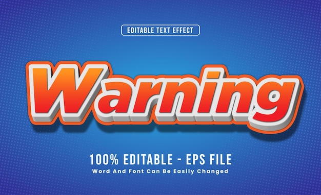 Se pueden cambiar las palabras de advertencia de efectos de texto editables y las fuentes