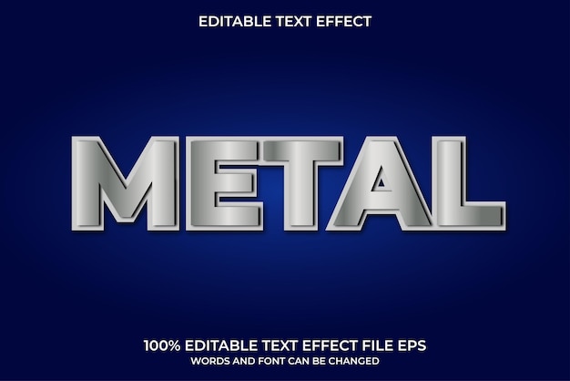 Se pueden cambiar las palabras y la fuente de efectos de texto de metal editables