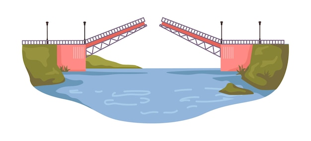 Vector puente de apertura de timonera o timonera