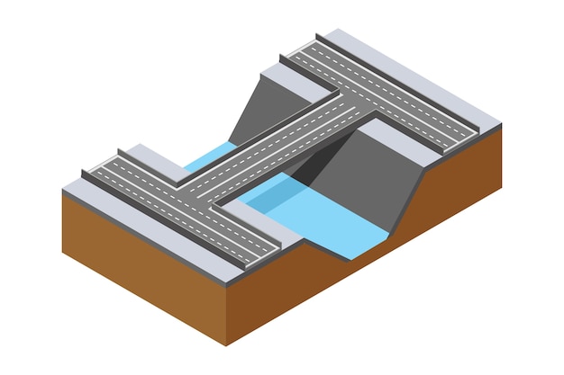 Vector puente isométrico