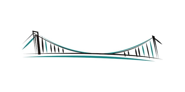 Puente logo icono vector aislado