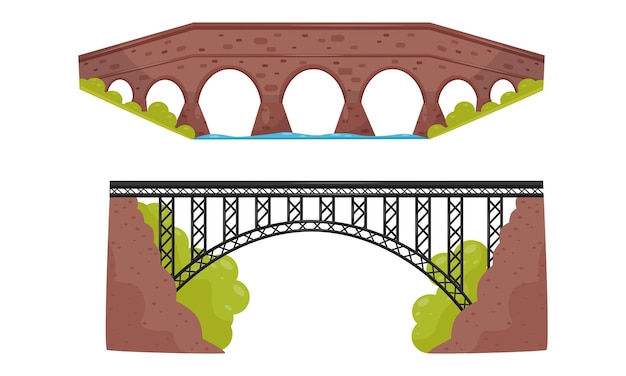 Puente metálico como estructura para atravesar el conjunto vectorial de obstáculos físicos