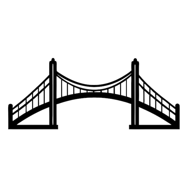 un puente negro con una imagen de un puente en él