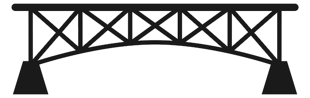 Puente, negro, silueta, urbano, agua, construcción, icono