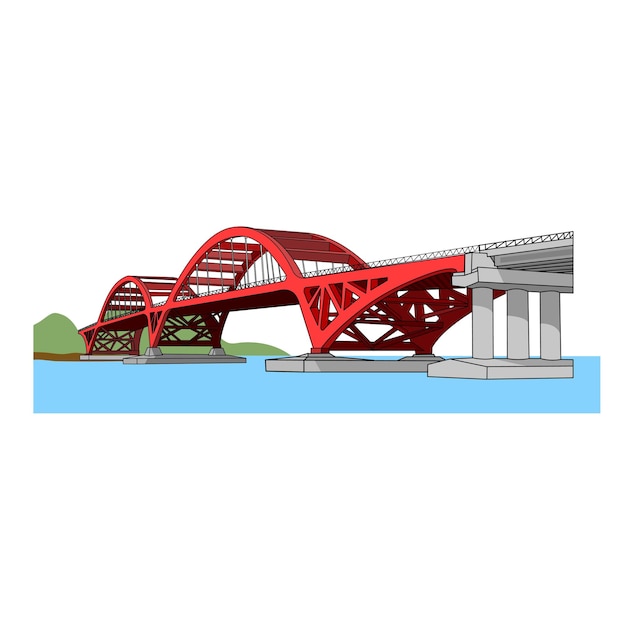 Vector puente rojo en papúa vector puente rojo