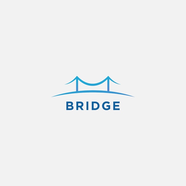 Puente simple diseño de logotipo línea arquitectura arte moderno