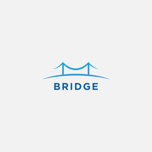 Vector puente simple diseño de logotipo línea arquitectura arte moderno