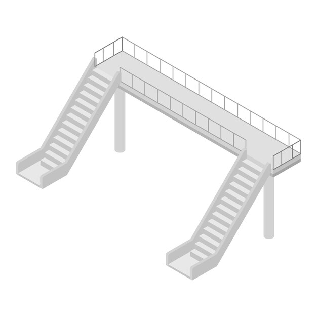 Vector puente sobre icono de ferrocarril isométrico de puente sobre icono de vector de ferrocarril para diseño web aislado sobre fondo blanco