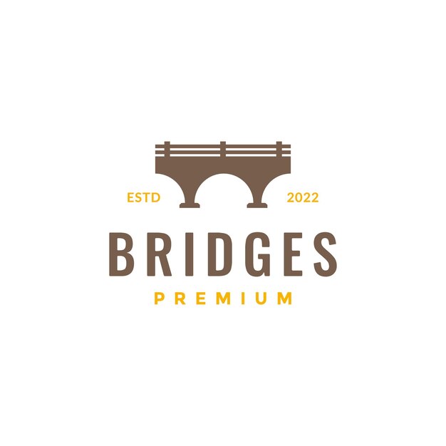 Puentes de construcción de ladrillo vector de diseño de logotipo hipster mínimo