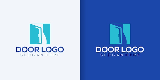Puerta abierta, salud abierta, logotipo abierto, significado profundo, logotipo simple, ilustración vectorial