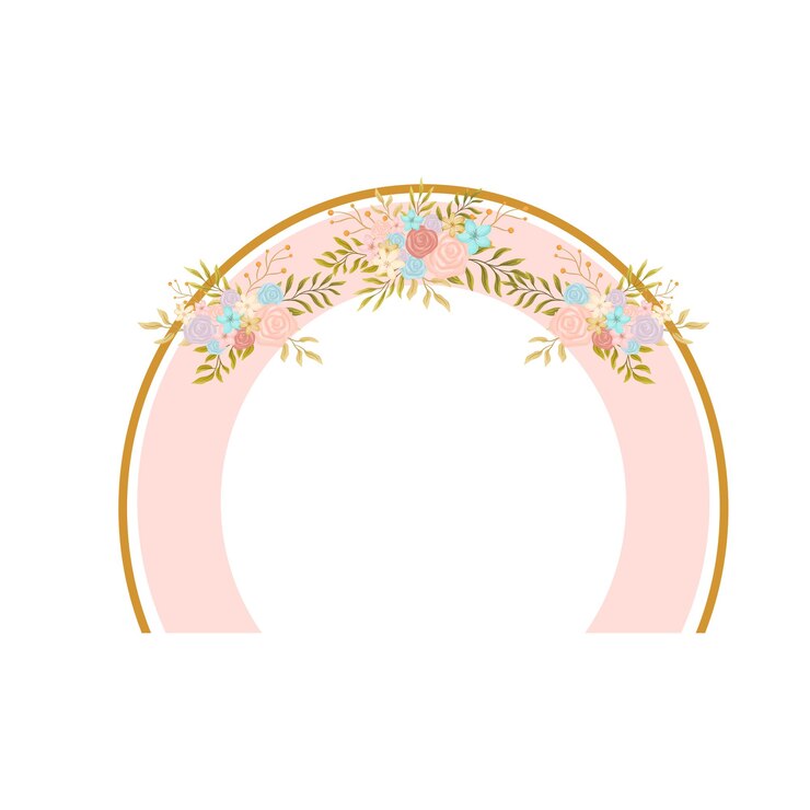 Vector puerta de boda con decoración floral