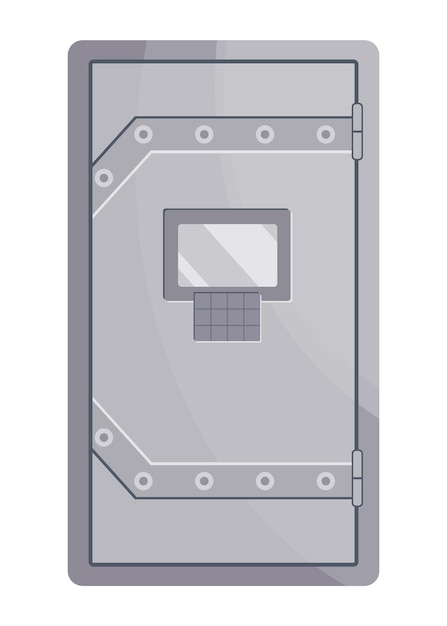 Puerta de caja fuerte blindada de metal protección de datos confiable icono de caja de depósito protección de información personal puerta de bóveda de banco