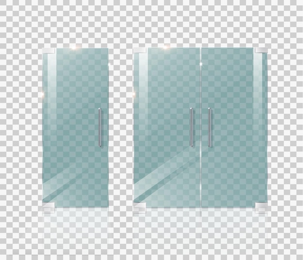 Puerta de cristal aislada en un fondo transparente ilustración vectorial conceptos para proyectos arquitectónicos...