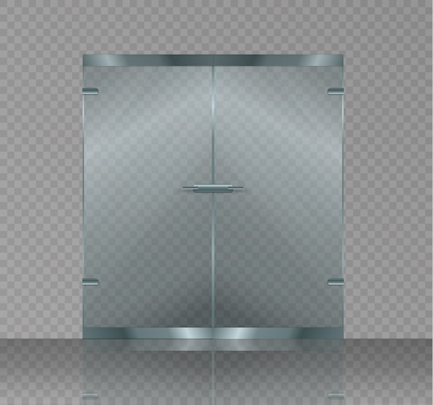 Vector puerta de cristal aislada