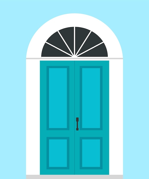 Puerta de entrada cerrada. Diseño plano. ilustración vectorial