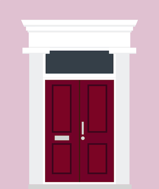 Puerta de entrada cerrada. entrada. diseño plano. ilustración vectorial