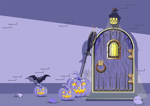 Vector puerta de halloween