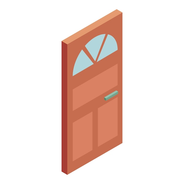 Puerta con icono de vidrio Ilustración de dibujos animados de icono de vector de puerta para diseño web