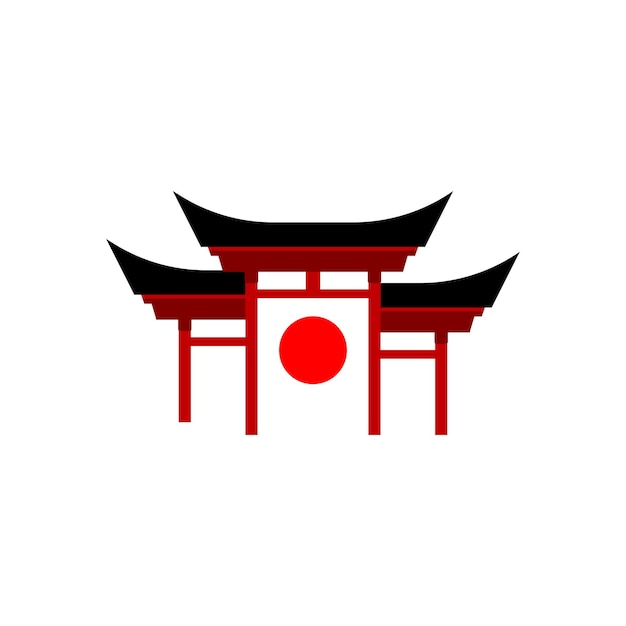 Puerta Japón Vector icono diseño ilustración