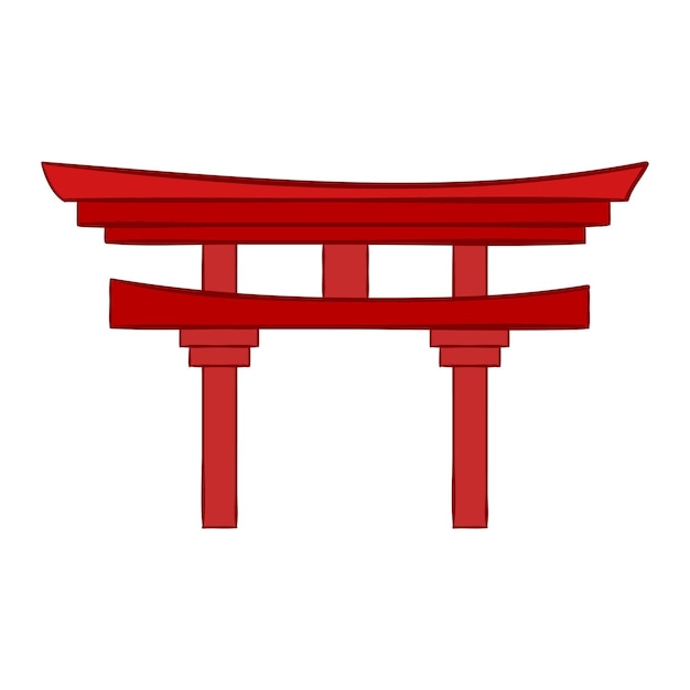 Puerta japonesa torii vectorial en blanco