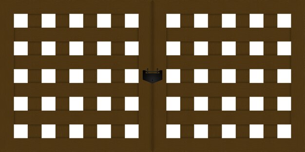 Puerta de madera de la prisión de madera