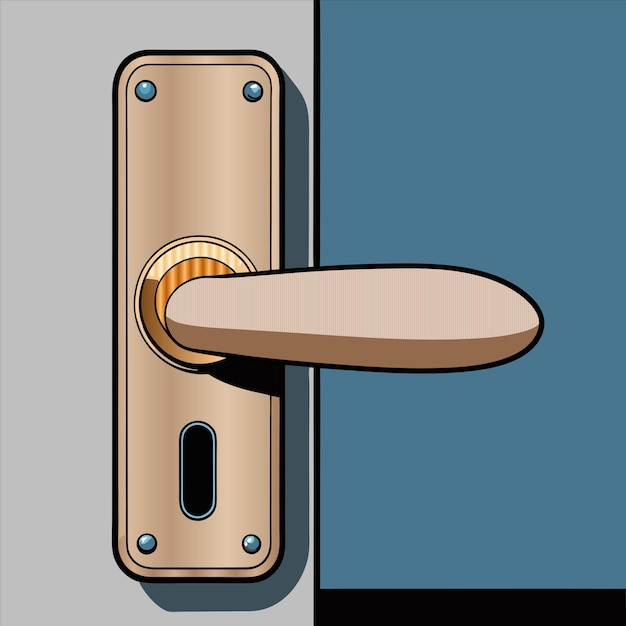 una puerta con una manija que dice cerrarla