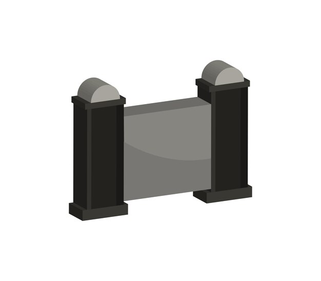 Puerta de metal tridimensional