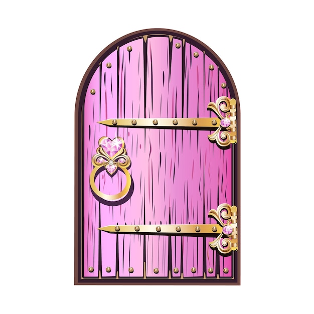 Vector puerta rosa para una princesa