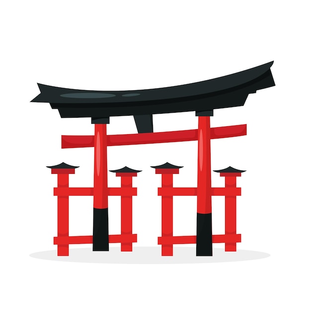 Vector puerta de torii de la señal famosa de japón