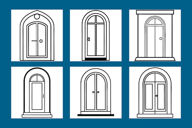 Puertas sobre un fondo blanco