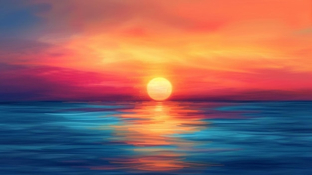 Vector puesta de sol en el agua con puesta de sol