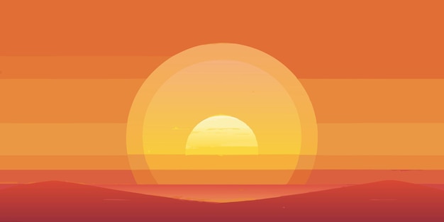 La puesta de sol en el desierto