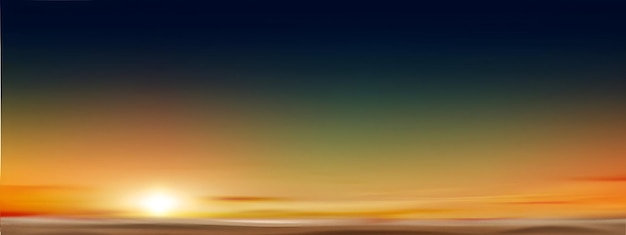 La puesta de sol en el horizonte