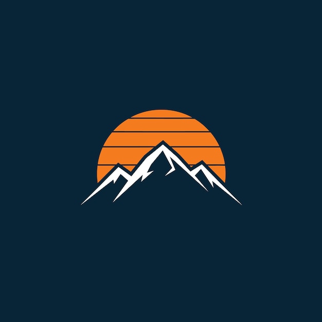 La puesta de sol en la montaña