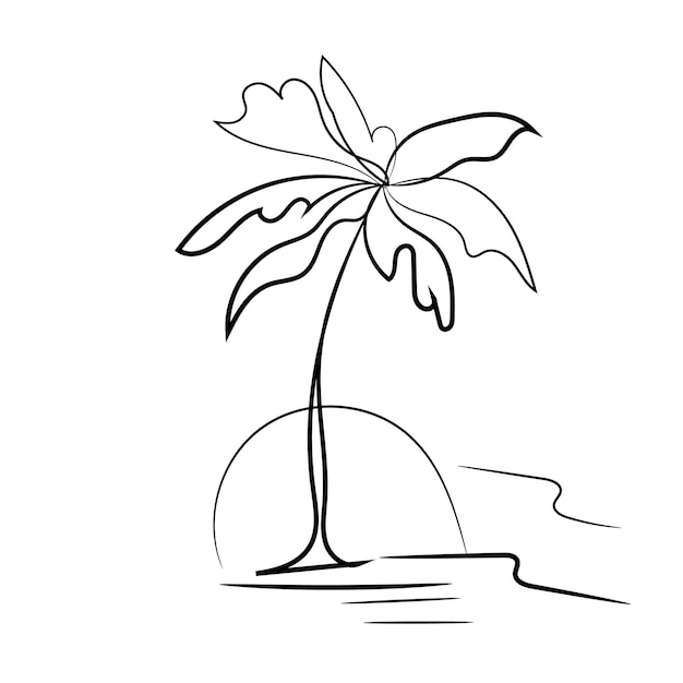 Puesta de sol de palmera