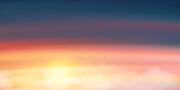 La puesta de sol sobre las nubes