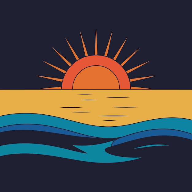 La puesta de sol sobre el océano