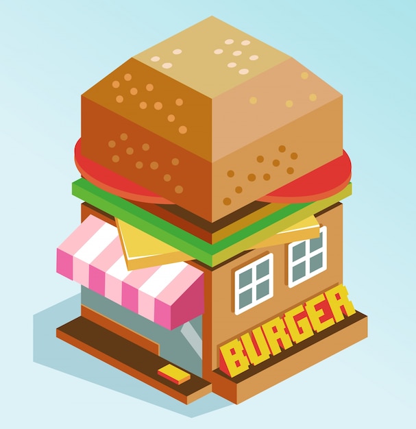 Vector puesto de hamburguesas