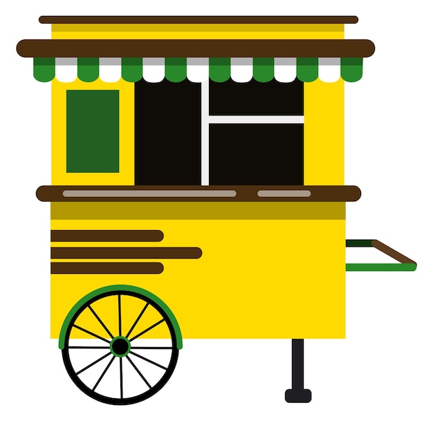Puesto de mercado callejero icono de carrito de comida abierta